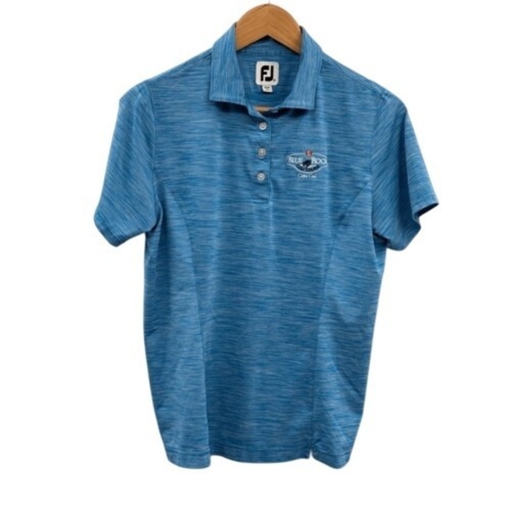 Footjoy Polo Shirt Short Sleeve Women Size‎ Medium Blue Blue Rock Golf Cape Cod